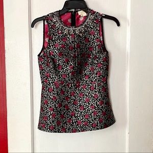 Kate Spade floral park jacquard top sz 00
